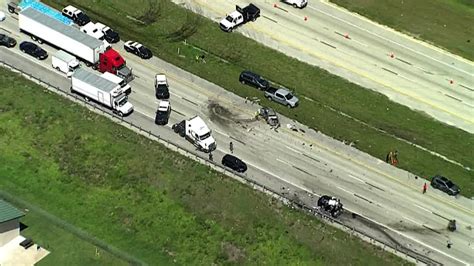 Most lanes were reopened by 11:40 p. . I4 accident today